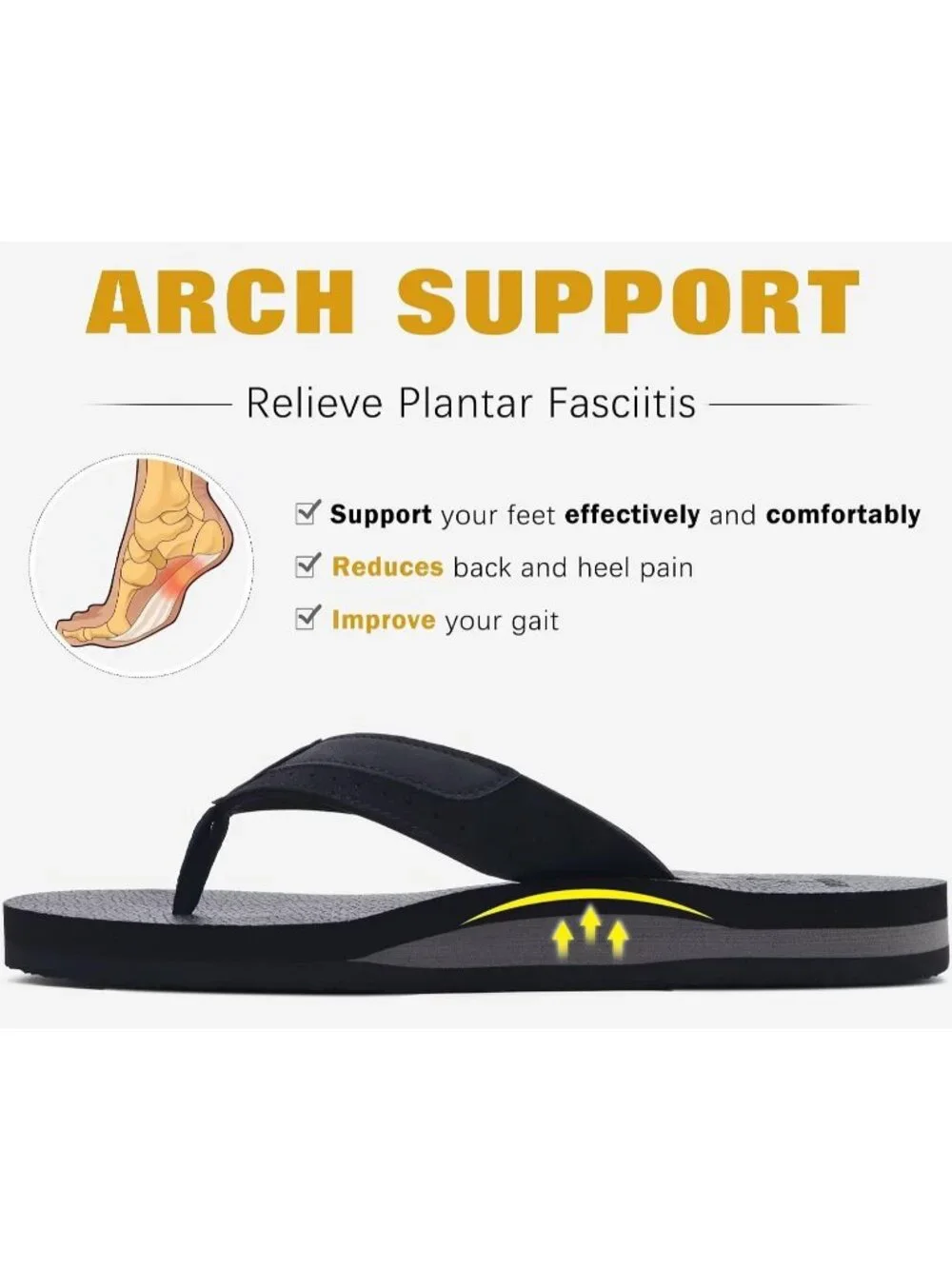 Men's Ferrous Yoga Mat Leather Flip Flops Slip On Indoor Outdoor Sandal Slipper